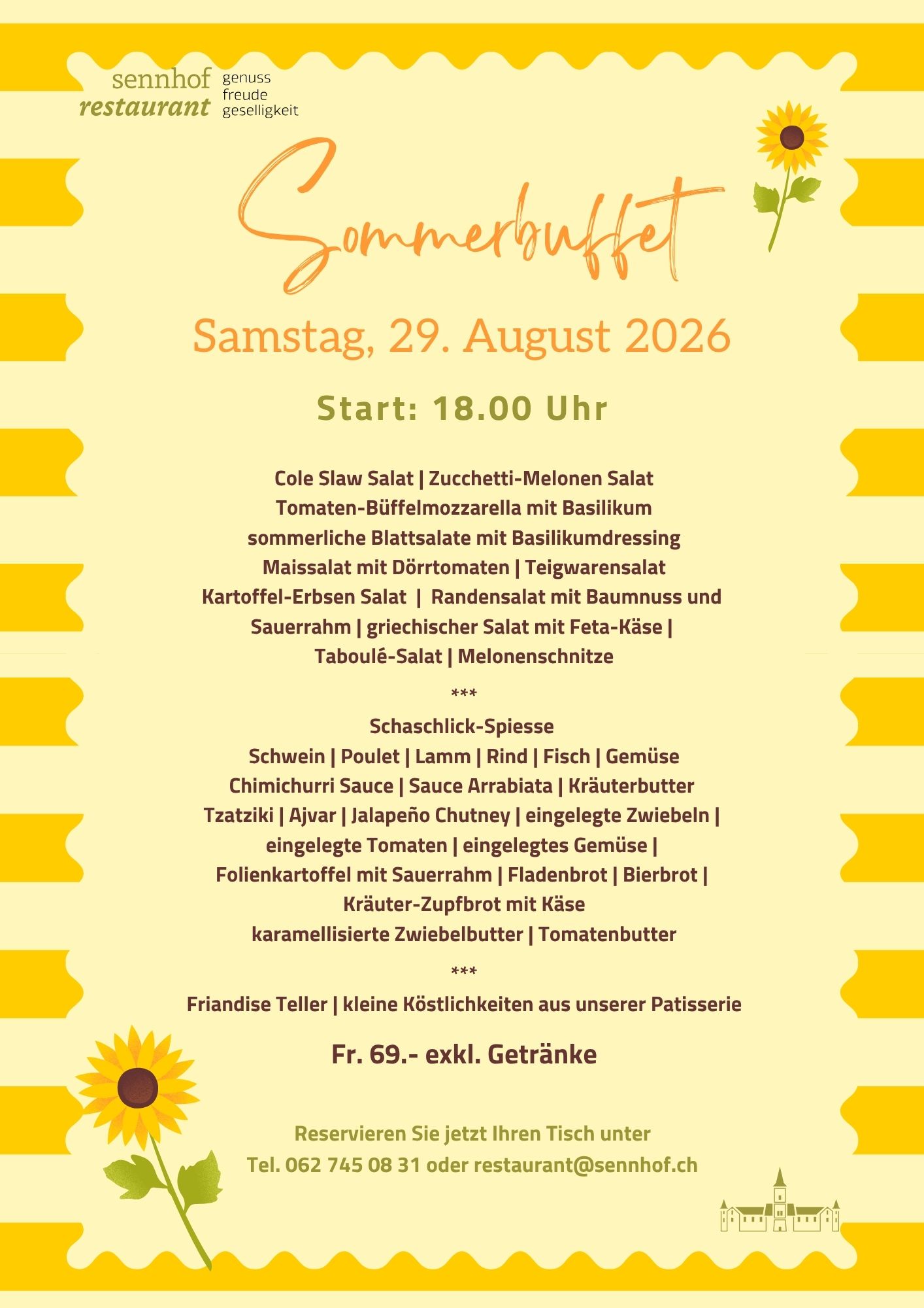Inserat Sennhofzeit Werbung Sommerbuffet